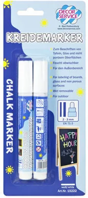 Produktbild von 4x Kreidemarker weiß Schreibbreite 2-3mm