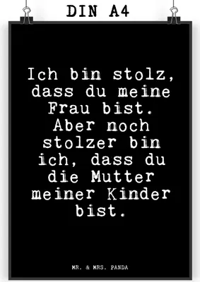 Produktbild von Mr. & Mrs. Panda Bild Ich bin stolz, dass... DIN A4 - Schwarz - Geschenk, Partner, Freundin, Glizer Spruch Sprüche Weisheiten Zitate Lustig Weisheit Worte, Frau, drucke