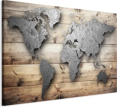 Produktbild von Italienischer Leinwand Leinwandbild - Silver World 60x40 cm Karten k-C-0033-b-a