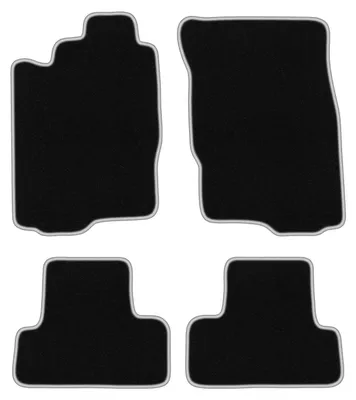 Produktbild von Fußmatten Velours Schwarz/Silber für Mitsubishi Eclipse IV 2006- Set 4-tlg