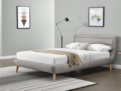 Obrázek produktu pro MOB, Manželská postel 140 cm - Elanda (béžová + světlý dub) (s roštem)