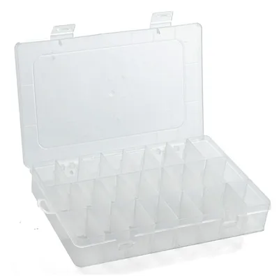 Aufbewahrungsbox 24 Fächer, transparent, 19,5x13x3,5 cm