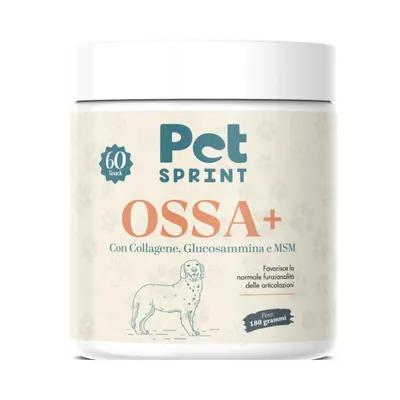 Immagine prodotto di Pet Sprint Ossa Più Integratore Articolazioni Cane – Collagene, Glucosammina, MSM, Acido Ialuronico
