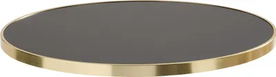 Image de Plateau rond noir avec bord doré 60 cm - Oviala Montmartre
