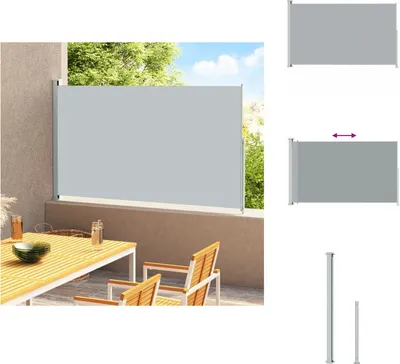 Image de vidaXL Marquise latérale extensible 220x300 cm Gris - Parasols & Protection solaire