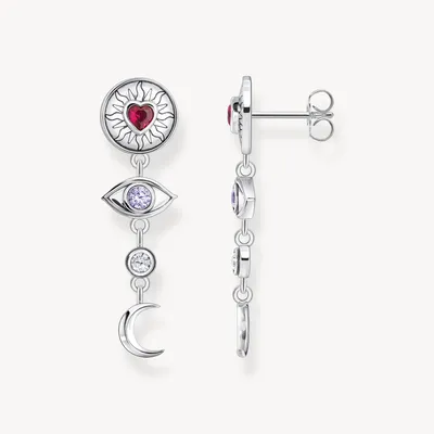 Produktbild von Thomas Sabo Ohrringe Uni Kosmische Talismane Silber geschwärzt bunt H2277-640-7