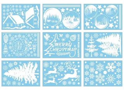 Produktbild von Weihnachtsfensterfolie 9-blatt selbstklebend, PVC-Sticker für Türen und Glas