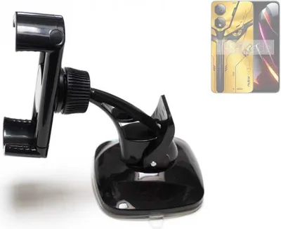 Produktbild von K-S-Trade kompakte Handy-Halterung Windschutzscheibe kompatibel mit Nubia Neo 2 G Armaturenbrett schwarz Autohalterung KFZ Halter Scheiben-Halterung