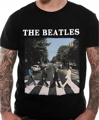 Image de The Beatles - T-Shirt Logo pour homme/femme unie RO1718 (5XL) (Noir)