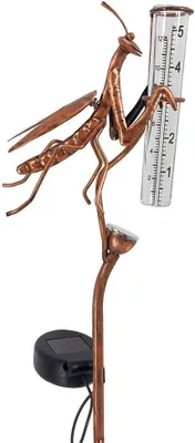 Produktbild von Solarbetriebener Regenmesser – Phosphoreszierende, dekorative Metallfigur für Garten, Rasen, Einfahrt, Terrasse