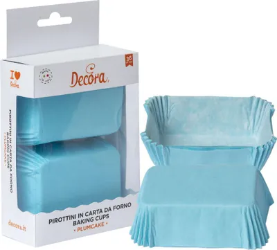 Produktbild von Decora 0339888, Cupcake-/Muffin-Cups, Rechteckig, 220 °C, Blau, Papier, 80 mm