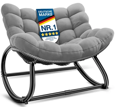 Produktbild von KESSER® Schaukelstuhl für drinnen & draußen Schaukelsessel ergonomisch