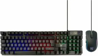 Image de Ewent PL3201, filaire, USB, membrane key switch, QWERTY, RGB LED, noir