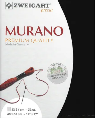 Produktbild von Zählstoff MURANO Zweigart Precut 32 ct. 3984 Farbe 720 schwarz, Handarbeitsstoff für Stickerei 48x68 cm