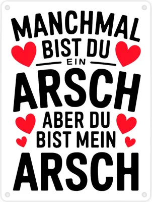 Produktbild von Manchmal bist du ein Arsch aber du bist mein Arsch Metallschild in 15x20 cm