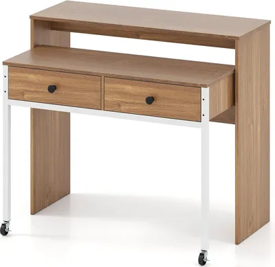 Immagine prodotto di Scrivania allungabile con 2 cassetti e ruote, 100x63x88 cm