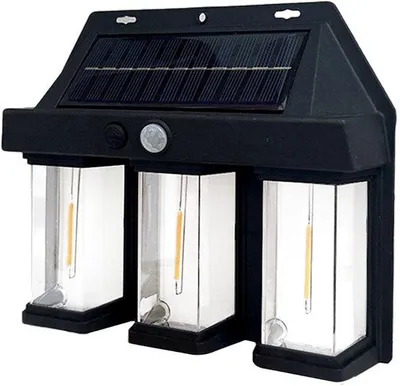 Zdjęcie produktu dla 2 bezprzewodowe lampy zewnętrzne LED z czujnikiem ruchu, wodoodporna latarnia, na werandę, ogrodzenie, do ogrodu