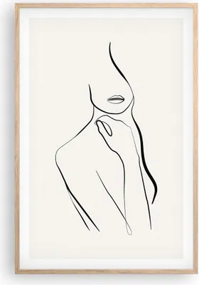 Produktbild von Gerahmtes Poster - Rahmen in heller Eiche - Frau Skizze Zeichnung - 61x91,5 cm - Wand Bild - Wanddeko - Wandbilder - Kunstposter - Wandposter - Bilderrahmen - Bilder - Kunstdruck - P2NPA61x91-5045