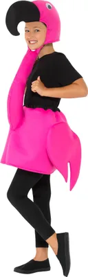 Produktbild von Sommerliches Flamingo-Kostüm für Kinder rosa-schwarz - Einheitsgröße