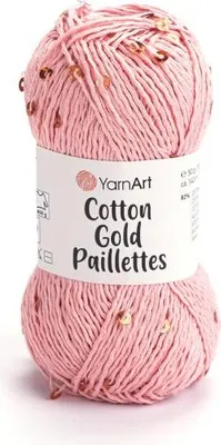 Obrázek produktu pro YarnArt Bavlněná Gold Paillettes příze 50 g / 100 m - barva 7108 růžová - bavlněná příze