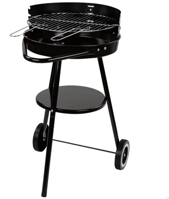 Productafbeelding van Draagbare houtskoolgrill, Ø 42 x 76,5 cm, met 3 hoogtes en 2 wielen