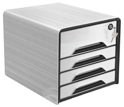 Produktbild von CEP Schubladenbox Smoove SECURE 4 Schübe weiß / schwarz