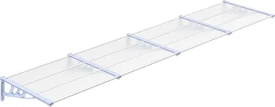 Immagine prodotto di vidaXL Tettoia per porta grigia e trasparente 396x90 cm in policarbonato