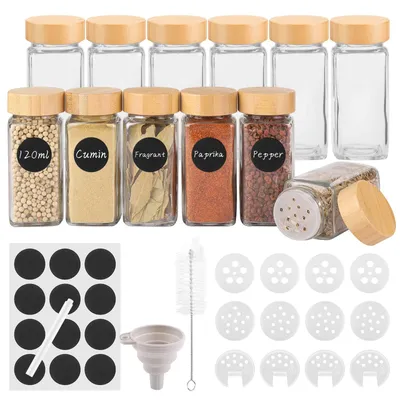 12er-Set Einmachgläser 120 ml, luftdicht, quadratisch, mit Bügel