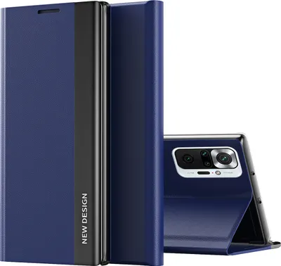 Produktbild von Redmi Note 10 Pro Hülle, LaimTop Leder PolyurethanMagnetisch Klapp Stand Schutzhülle für Xiaomi Redmi Note 10 Pro/Note 10 Pro Max Navy blau