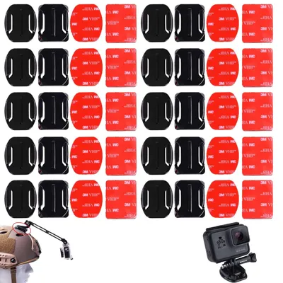 Immagine prodotto di Supporto per fotocamera adesivo - Supporto piatto e curvo - 40 pezzi - Adesivo 3M VHB - Per action cam Hero 2, 3, 3+ e 4