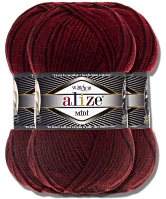 Produktbild von Alize 3x 100g Superlana Midi Wolle, Uni, Häkeln, Stricken (57)