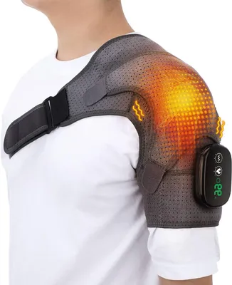 Immagine prodotto di Massaggiatore per le spalle - Cuscinetto riscaldante Shiatsu - Allevia il dolore muscolare - Riscaldamento e vibrazione - Regolabile - Nero