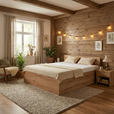 Produktbild von Komvortowy | Bett 120x200 Cm | Doppelbett Mit Metall-Lattenrost | EICHE EVOKE | Großem Bettkasten & Stauraum | Hochklappbar Nach Oben