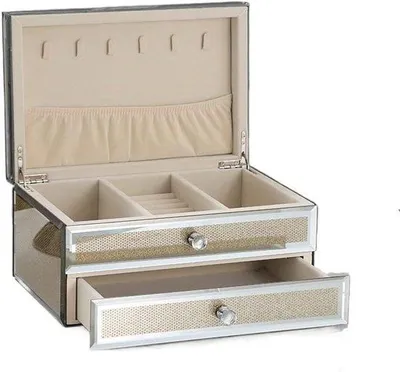 Produktbild von Schmuckbox - Aufbewahrungsbox - Schmucklagerung - zwei Schichten - 30 cm - Blau