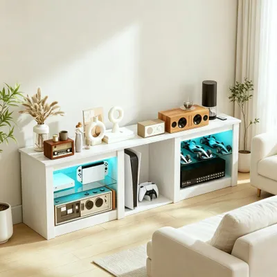 Produktbild von Lowboard / TV‑Schrank / TV‑Lowboard mit LED‑Beleuchtung, 160 cm, für Fernseher bis 70 Zoll