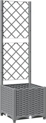 Immagine prodotto di vidaXL Fioriera con traliccio Grigio chiaro 40x40x136 cm PP