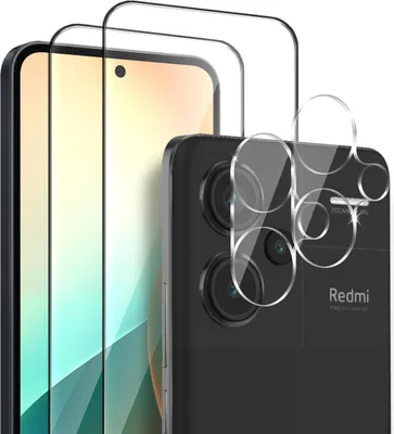 Produktbild von 2x Display + Kamera Glas für Xiaomi Redmi Note 13 Pro+ 5G Panzerfolie Displayglas Kameraglas 9H Schutzglas
