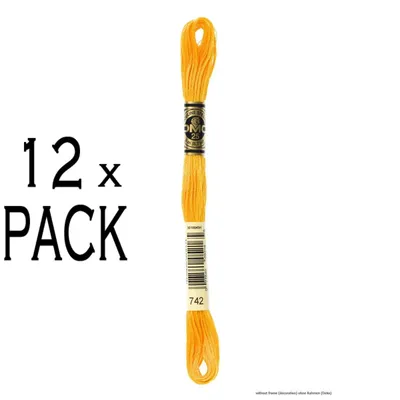 Produktbild von 12x DMC Stickgarn Mouline Special 117MC -742, 6-fädig, 8m, VPE