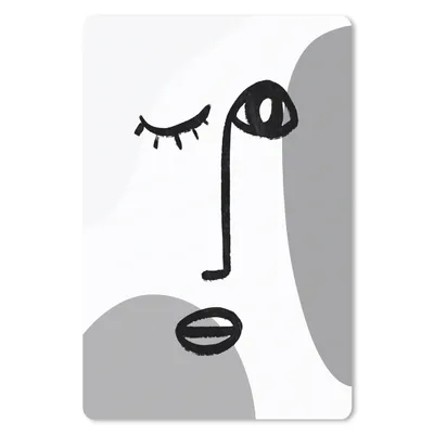 Produktbild von MuchoWow® Mauspad Mousepad Gesicht - Schwarz - Weiß 18x27 cm - Mousepads - Maus Mat - Pad - Mausunterlage