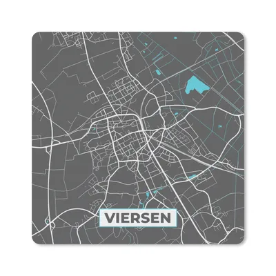 Produktbild von MuchoWow® Mauspad Mousepad Karte - Stadtplan - Viersen - Deutschland - Blau 20x20 cm - Mousepads - Maus Mat - Pad - Mausunterlage - Desk Mat - Bureauartikeln