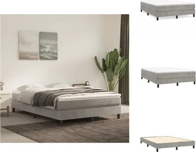 Produktbild von vidaXL Boxspringbett Hellgrau 140x200 cm Samt - Betten & Bettgestelle