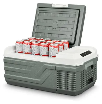 Productafbeelding van Draagbare Autokoelkast Met Vriesvak - Elektrische Auto Koelbox - 12V/24V Aansluiting - Compacte Koelbox 15L