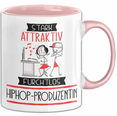 Produktbild von Hiphop-Produzentin Tasse Geschenk Becher Stark Attraktiv Furchtlos Hiphop-Produzentin Lustige Geschenkidee (Rosa)