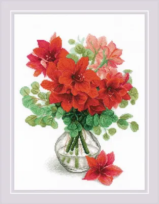 Produktbild von Riolis Kreuzstich Kit "Amaryllis", gezählt, DIY, 30x40cm