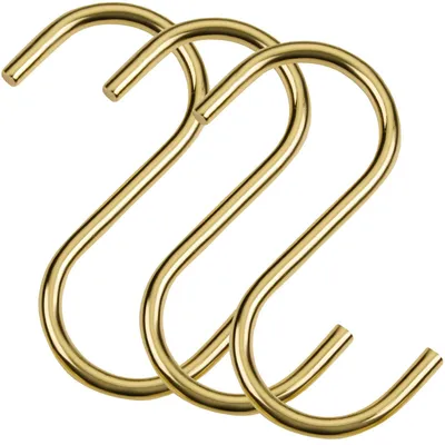 Produktbild von SOTECH S-Haken Antik Gold galvanisiert – für Rundstäbe bis Ø 30 mm (3er Set)