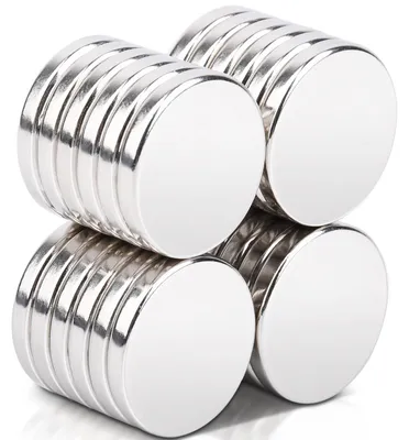 24 Neodym-Magnete 20x3 mm, extra stark, rund, silber