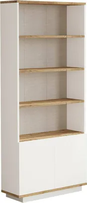 Produktbild von Bücherregal Dmartine, Büroregal, Mobiler Buchhalter, Bücherbrett, 75x27h168 cm, Eiche und Weiß