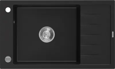 Immagine prodotto di Mexen Elias lavello in granito 1-vasca con gocciolatoio 795 x 480 mm, nero, sifone cromato - 6511791005-77