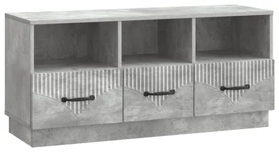 Image de Meuble TV vidaXL, gris béton, 102 x 34,5 x 47 cm, aggloméré