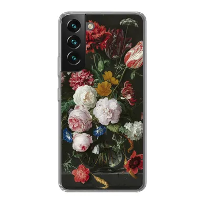 Produktbild von MuchoWow® Handyhülle Schutzhülle Hülle für Samsung Galaxy S22 Stilleben mit Blumen in einer Glasvase - Gemälde von Jan Davidsz. de Heem Silikon Softcase Handy Hülle - Mobiltelefonhülle